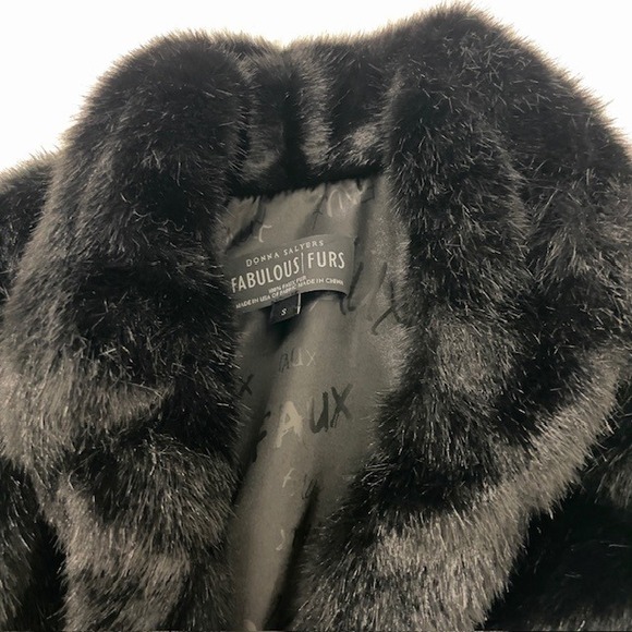 Fabulous Furs Black Faux Fur Coat Women's Size Small (36" Long)–Winter Outerwear - Picture 5 of 10